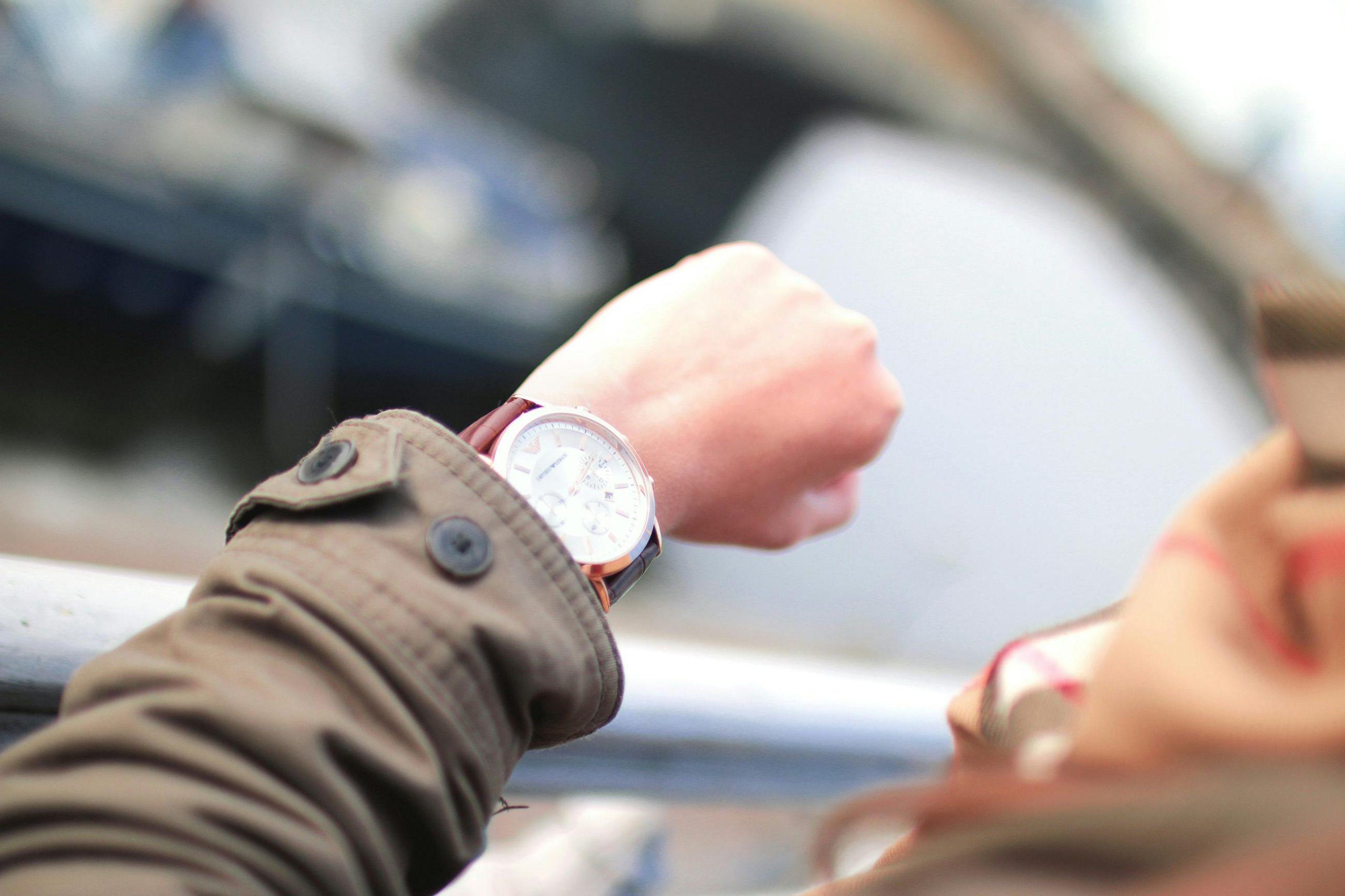 Woman checking their watch