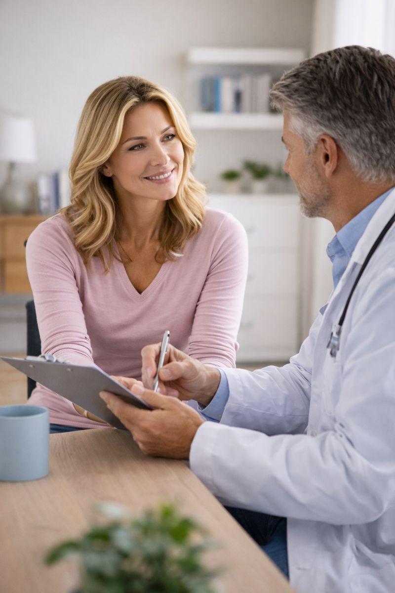 Female patient discussing energy and libido concerns with a physician during a testosterone therapy consultation in Eden Prairie, Minnesota
